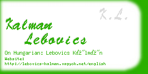 kalman lebovics business card